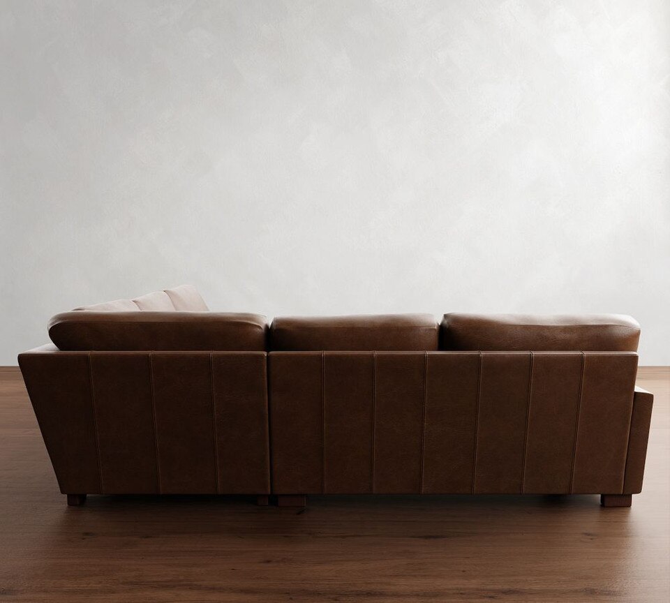 Turner Square Arm Leather 3-Piece L-Sectional (288 cm)
