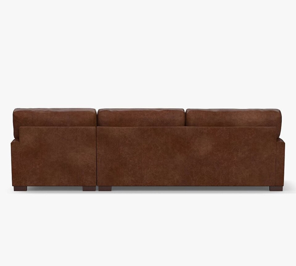 Turner Square Arm Leather Sofa Chaise Sectional (267 cm)