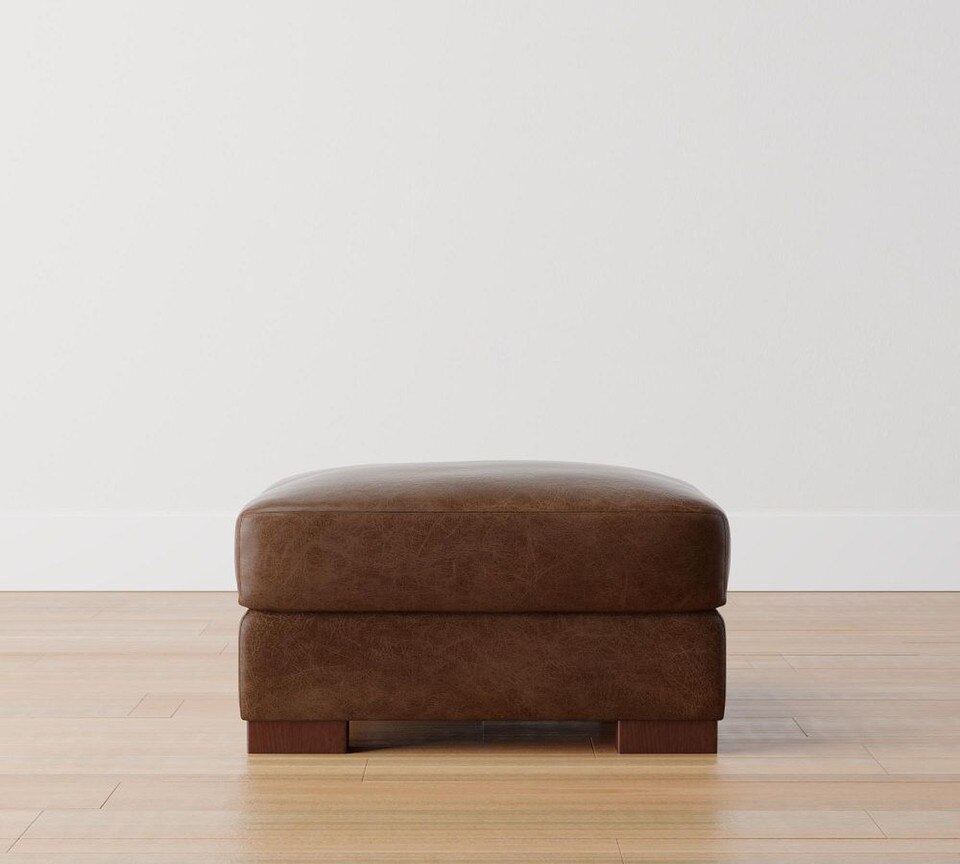 Turner Leather Ottoman (77 - 88 cm)