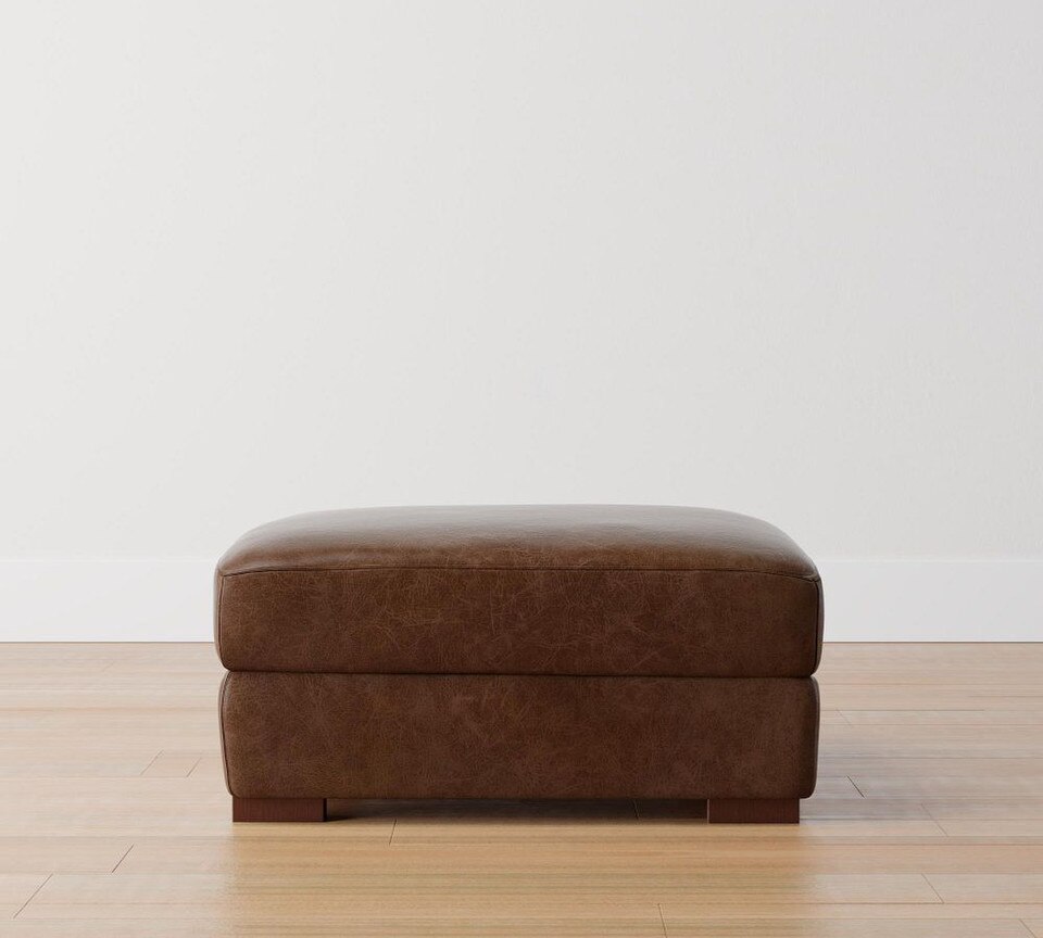 Turner Leather Ottoman (77 - 88 cm)