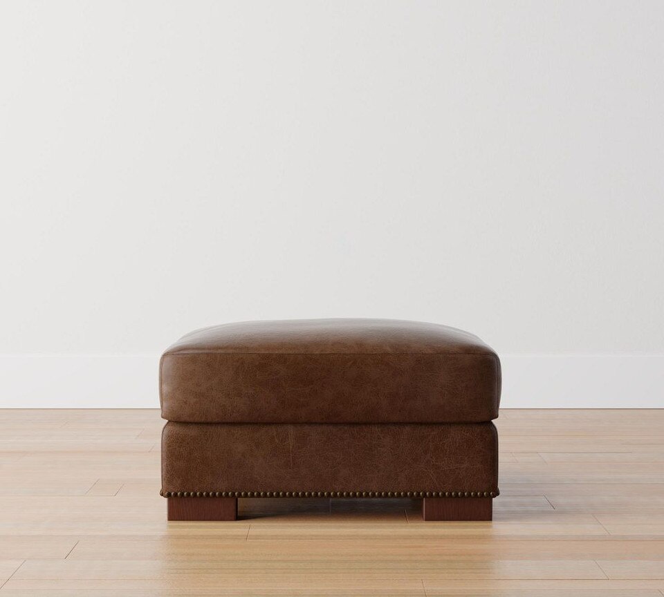 Turner Leather Ottoman (77 - 88 cm)