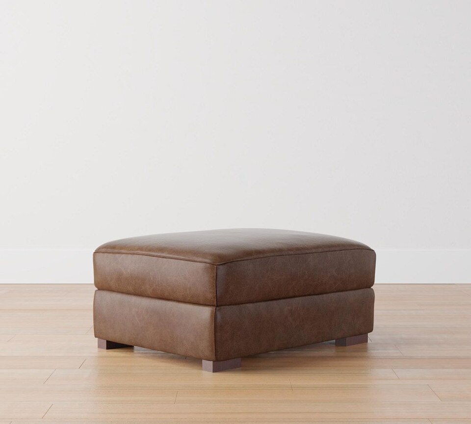 Turner Leather Ottoman (77 - 88 cm)