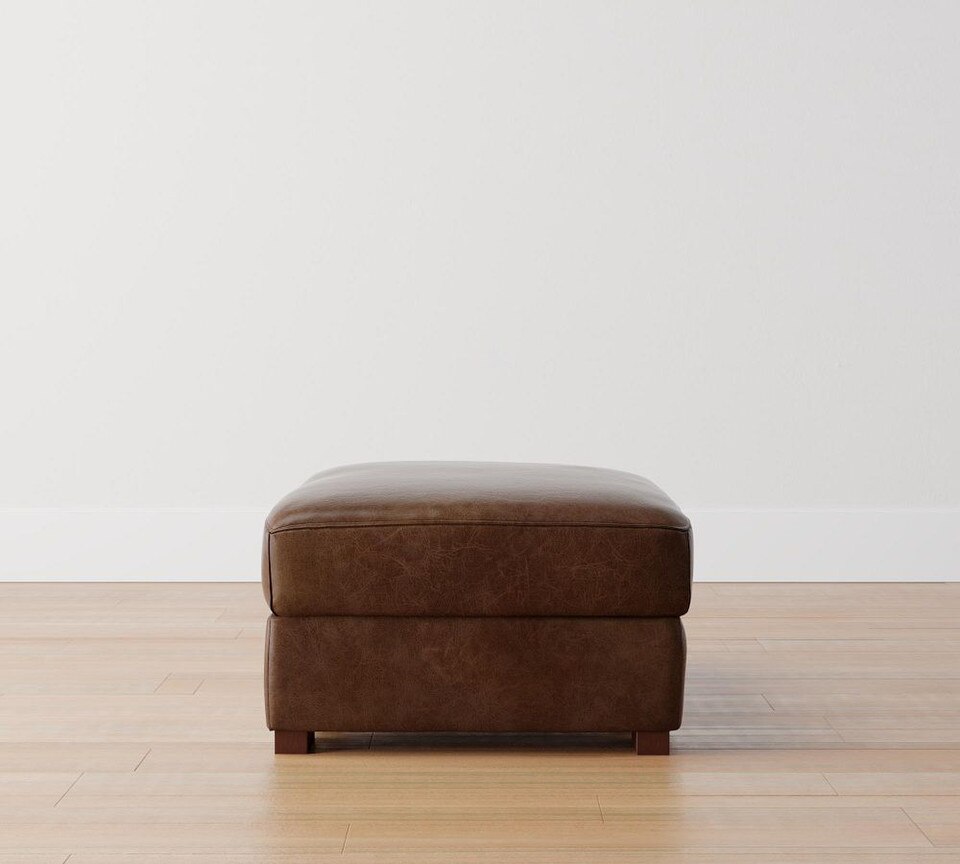 Turner Leather Ottoman (77 - 88 cm)