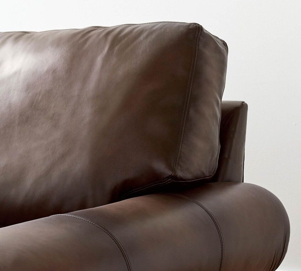 Turner Roll Arm Leather 3-Piece Sectional (288 cm)