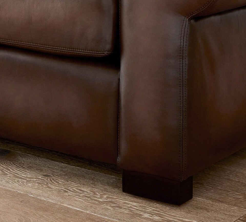 Turner Roll Arm Leather 3-Piece Sectional (288 cm)