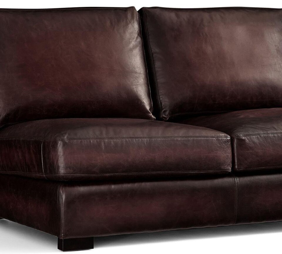 Turner Roll Arm Leather 3-Piece Sectional (288 cm)