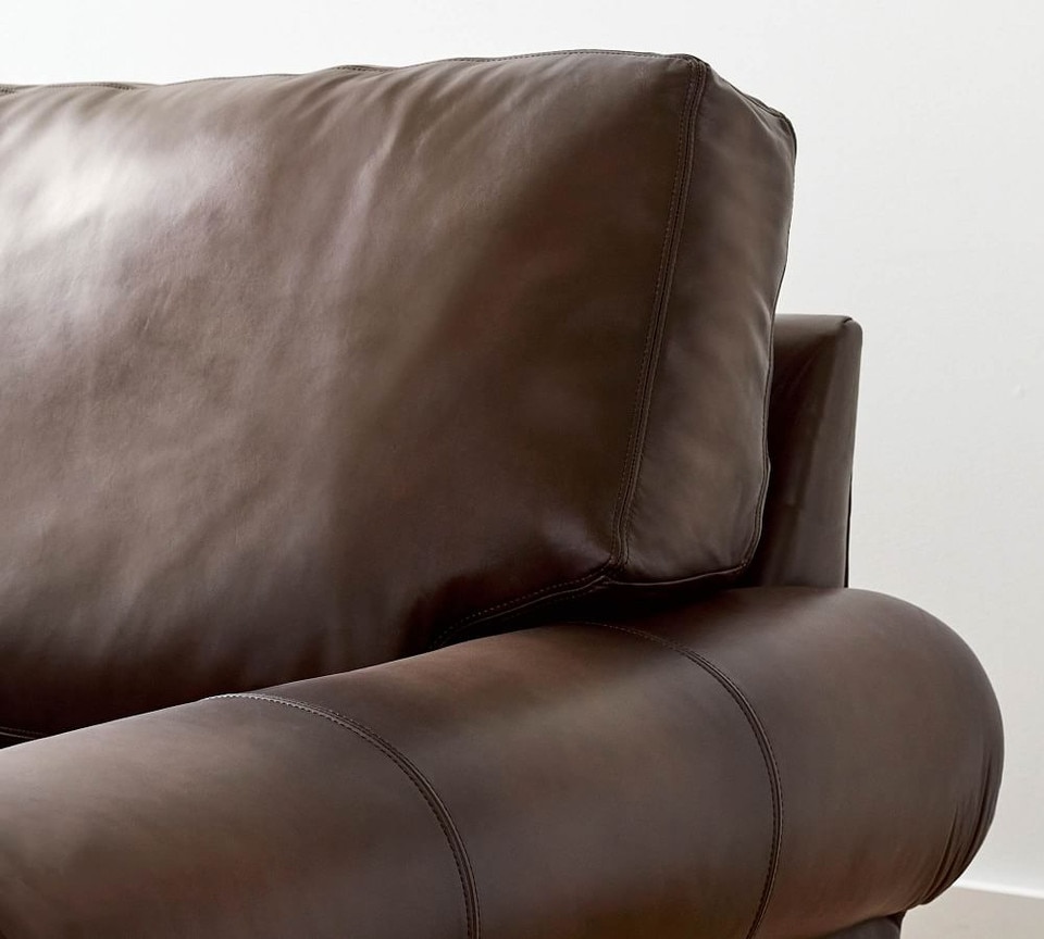 Turner Roll Arm Leather Sofa (174 - 277 cm)