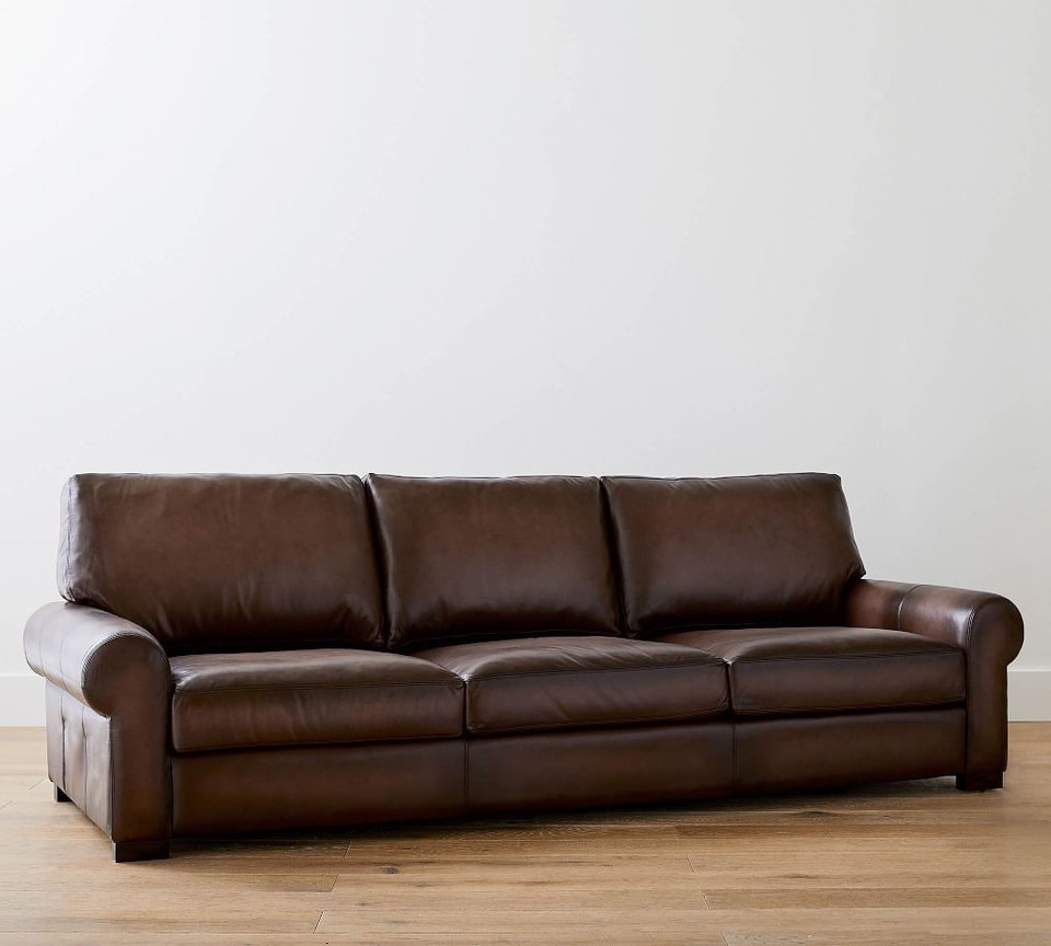 Turner Roll Arm Leather Sofa (174 - 277 cm)