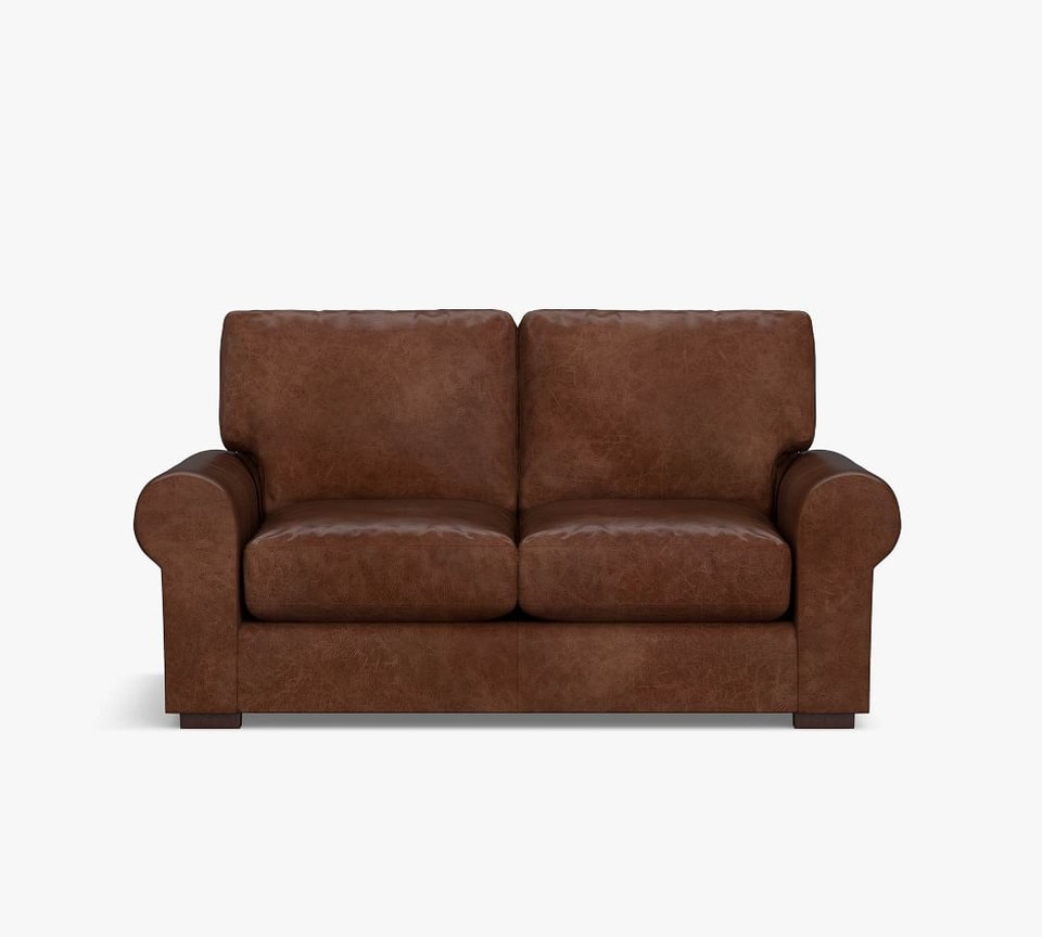 Turner Roll Arm Leather Sofa (174 - 277 cm)