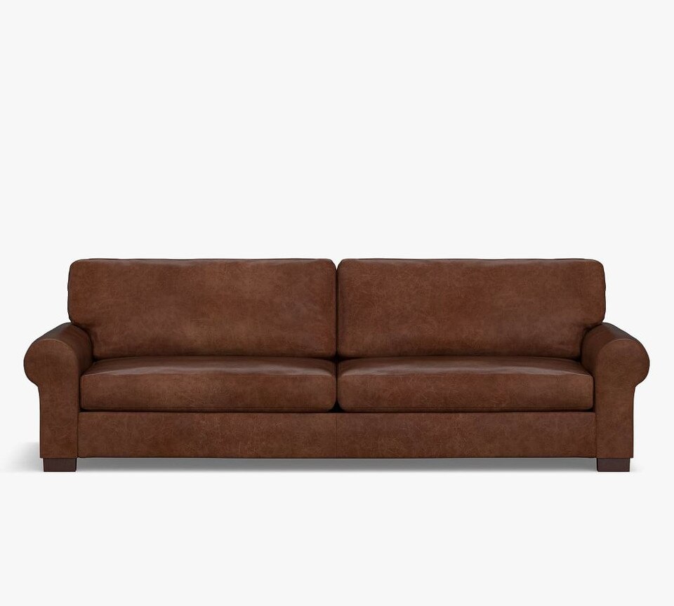 Turner Roll Arm Leather Sofa (174 - 277 cm)
