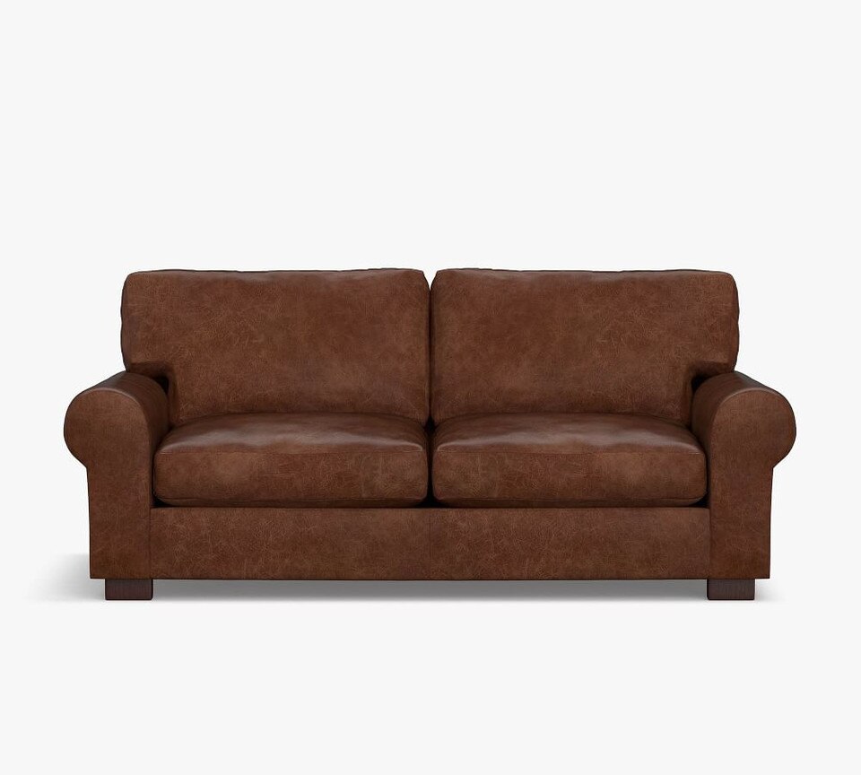 Turner Roll Arm Leather Sofa (174 - 277 cm)
