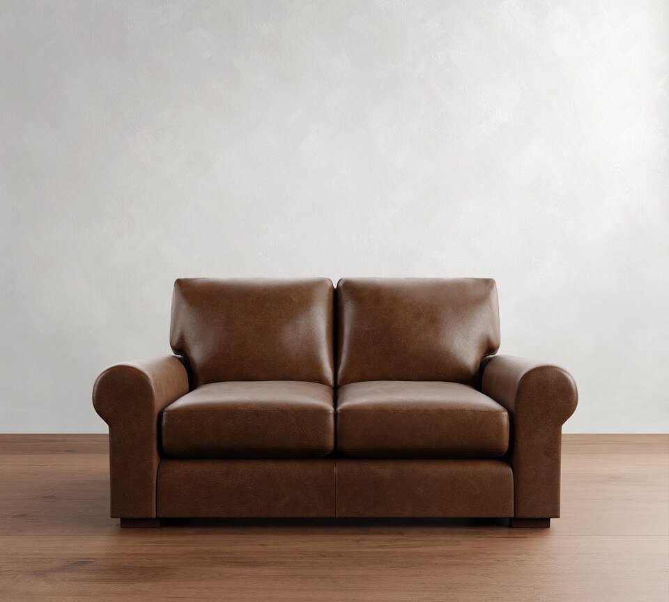 Turner Roll Arm Leather Sofa (174 - 277 cm)