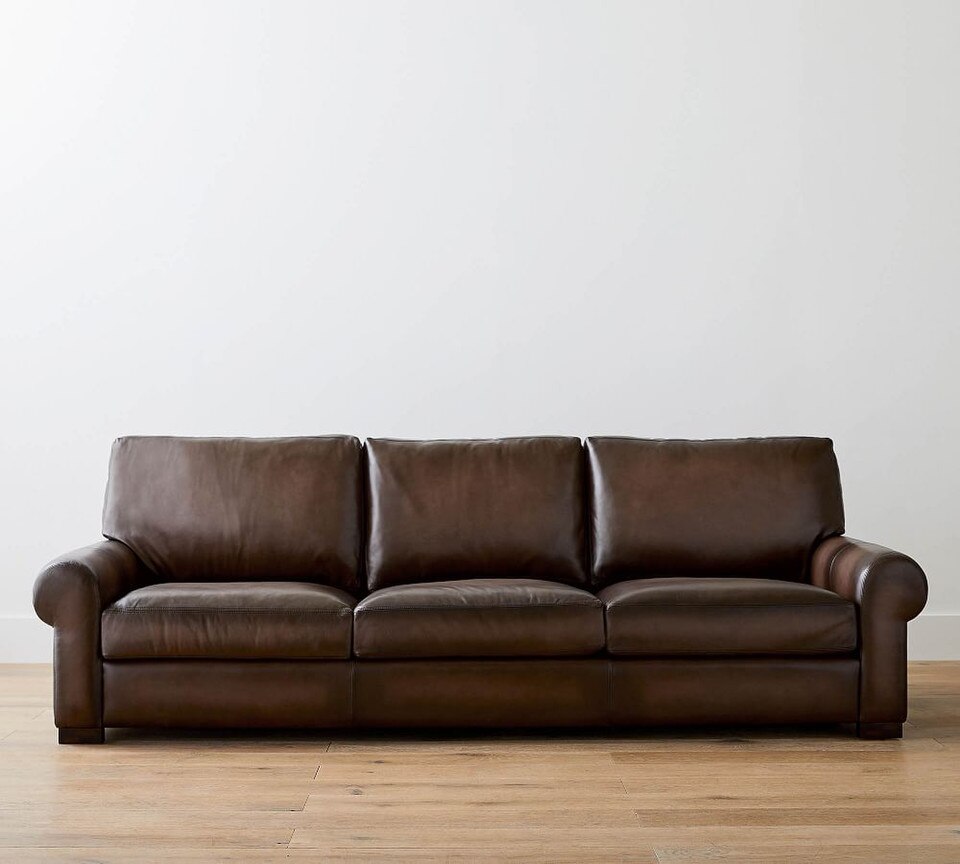 Turner Roll Arm Leather Sofa (174 - 277 cm)