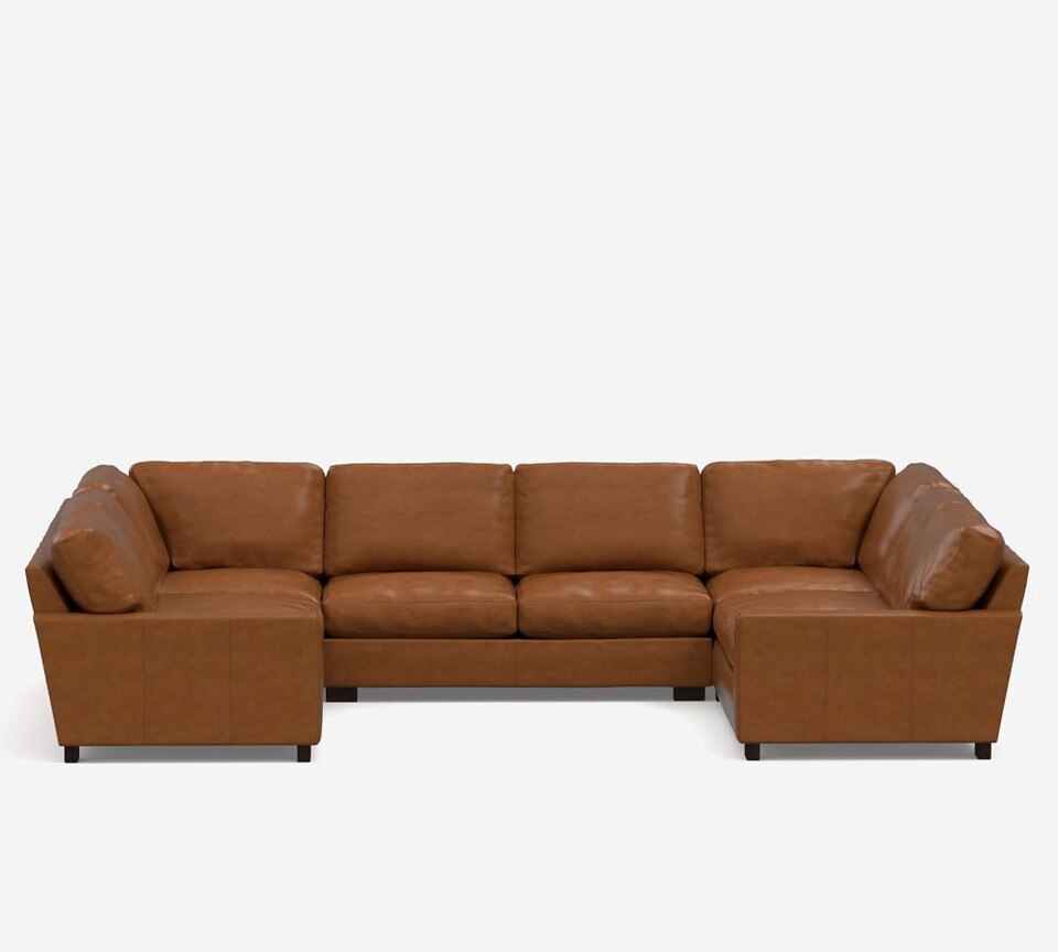 Turner Square Arm Leather U-Shaped Sectional (376 cm)