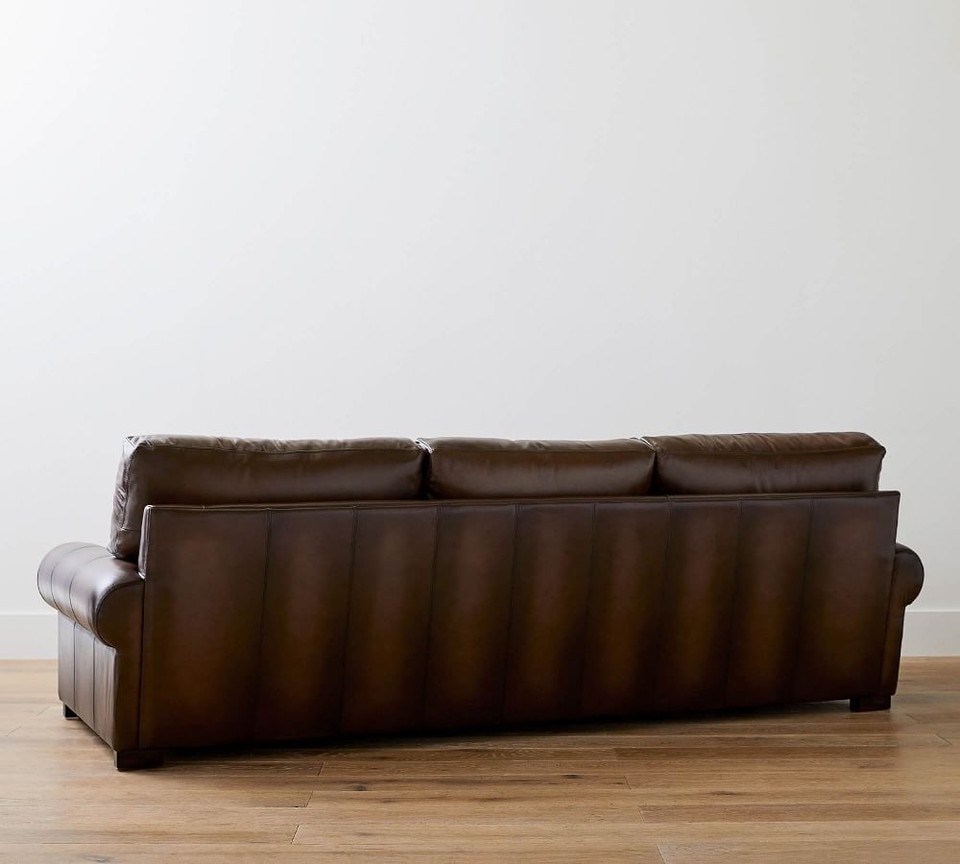 Turner Roll Arm Leather Sofa (174 - 277 cm)