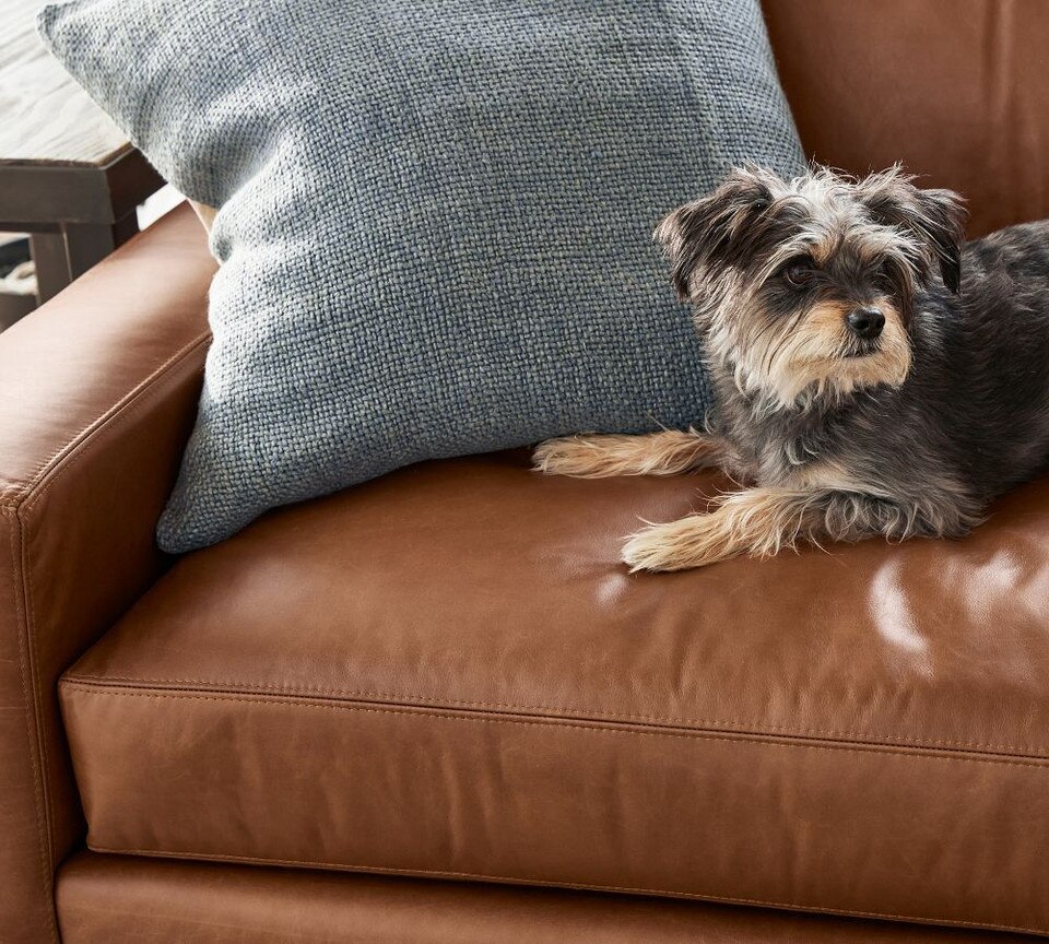 Turner Square Arm Leather 3-Piece L-Sectional (288 cm)