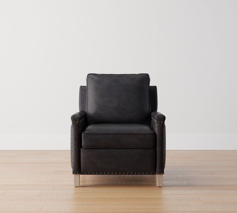 Tyler Leather Square Arm Recliner (77 cm)
