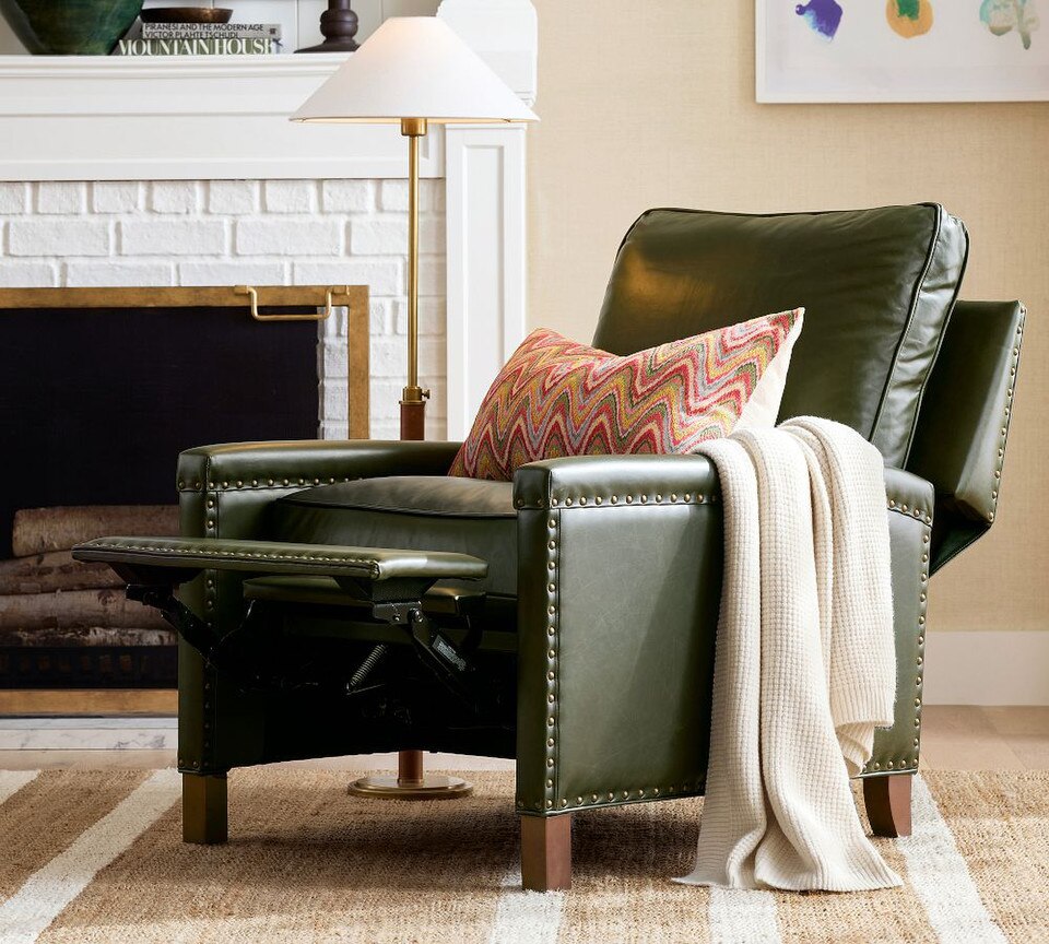 Tyler Square Arm Leather Recliner