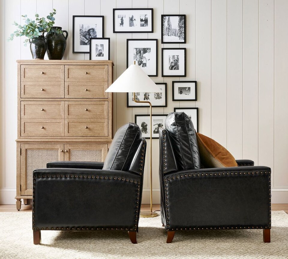 Tyler Square Arm Leather Recliner