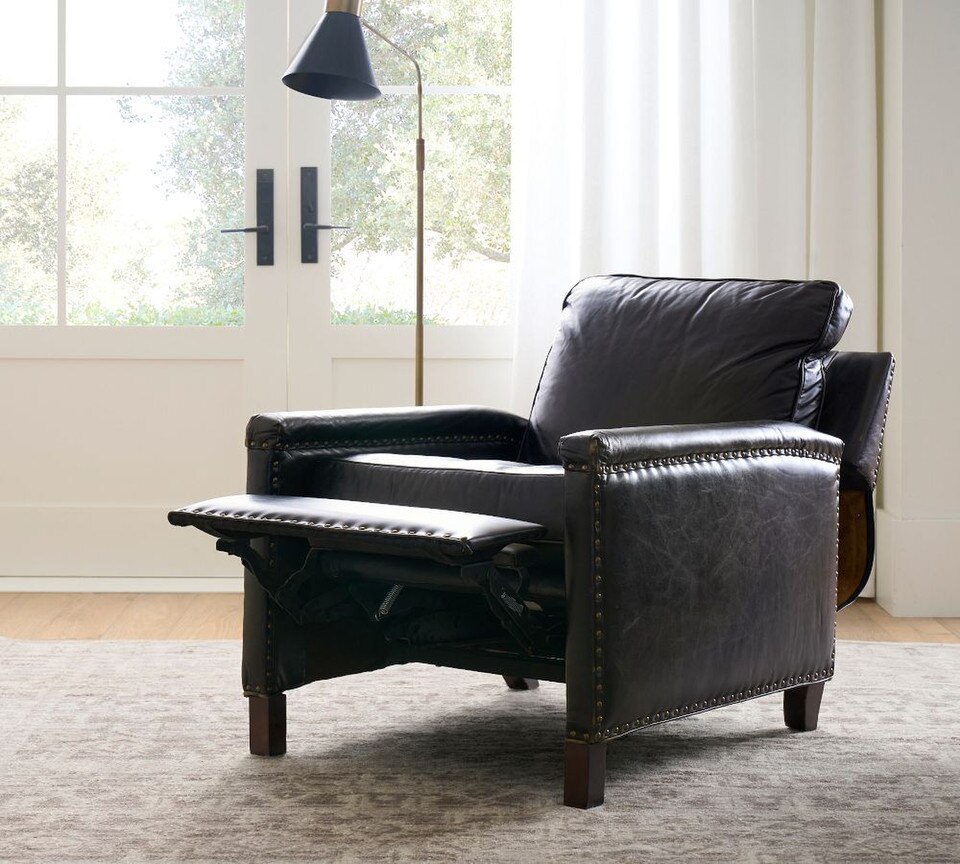 Tyler Square Arm Leather Recliner