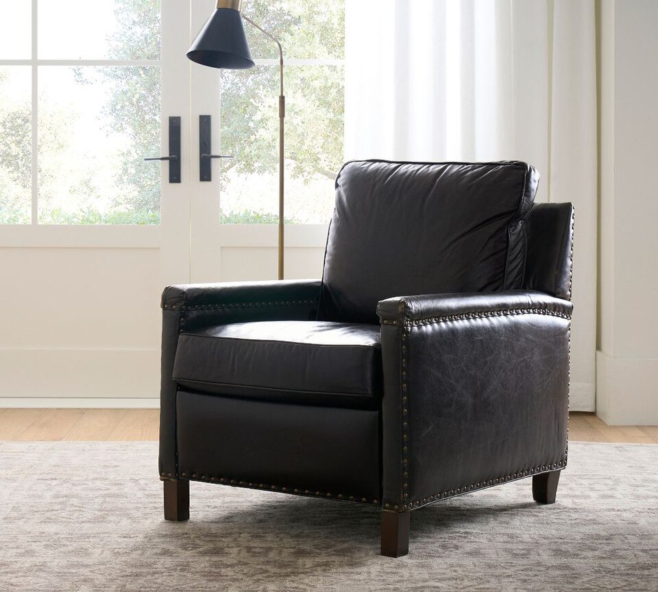 Tyler Square Arm Leather Recliner