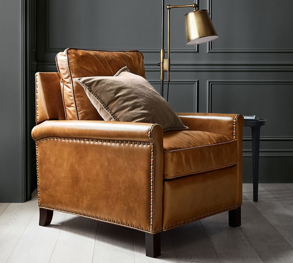Tyler Roll Arm Leather Recliner