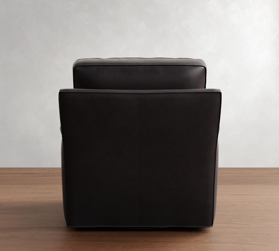 Tyler Square Arm Leather Swivel Armchair (76 cm)