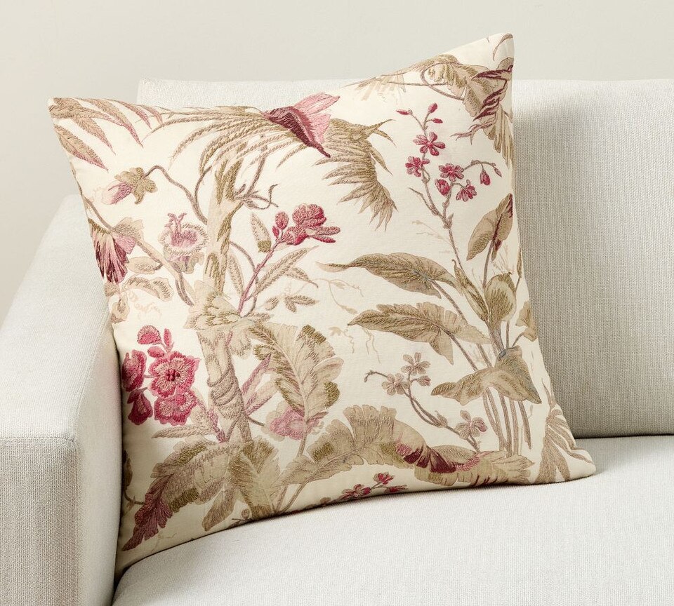 Vintage Islands Tropical Scenic Embroidered Cushion