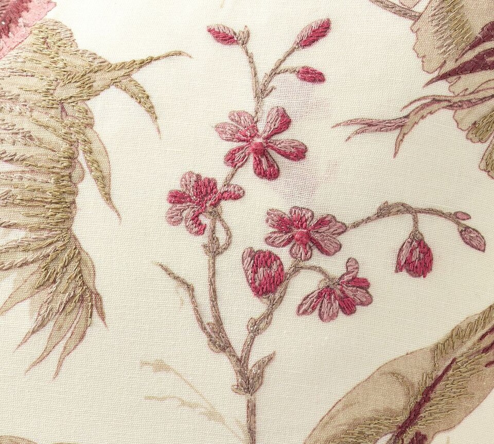Vintage Islands Tropical Scenic Embroidered Cushion