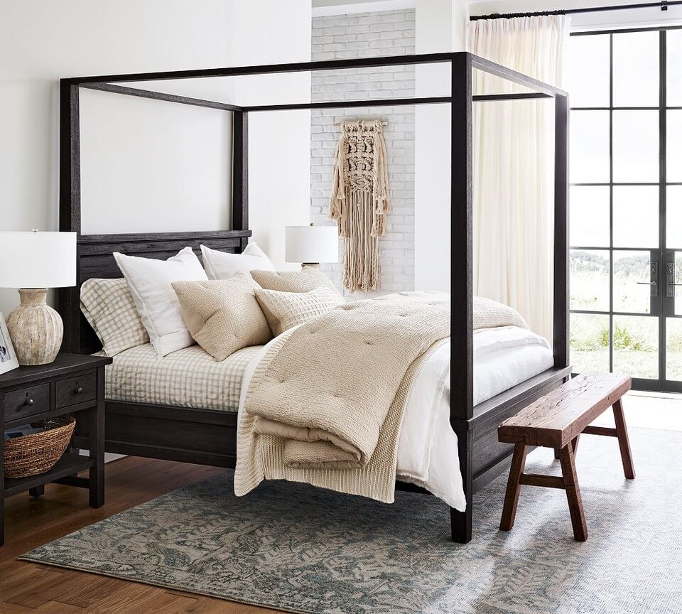 Vintage Washed Cotton/Linen Coverlet