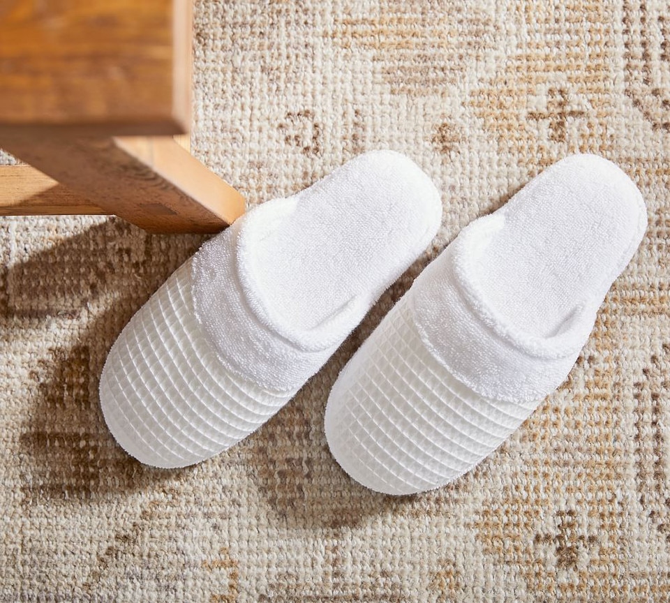 Waffle Weave Resort Slippers