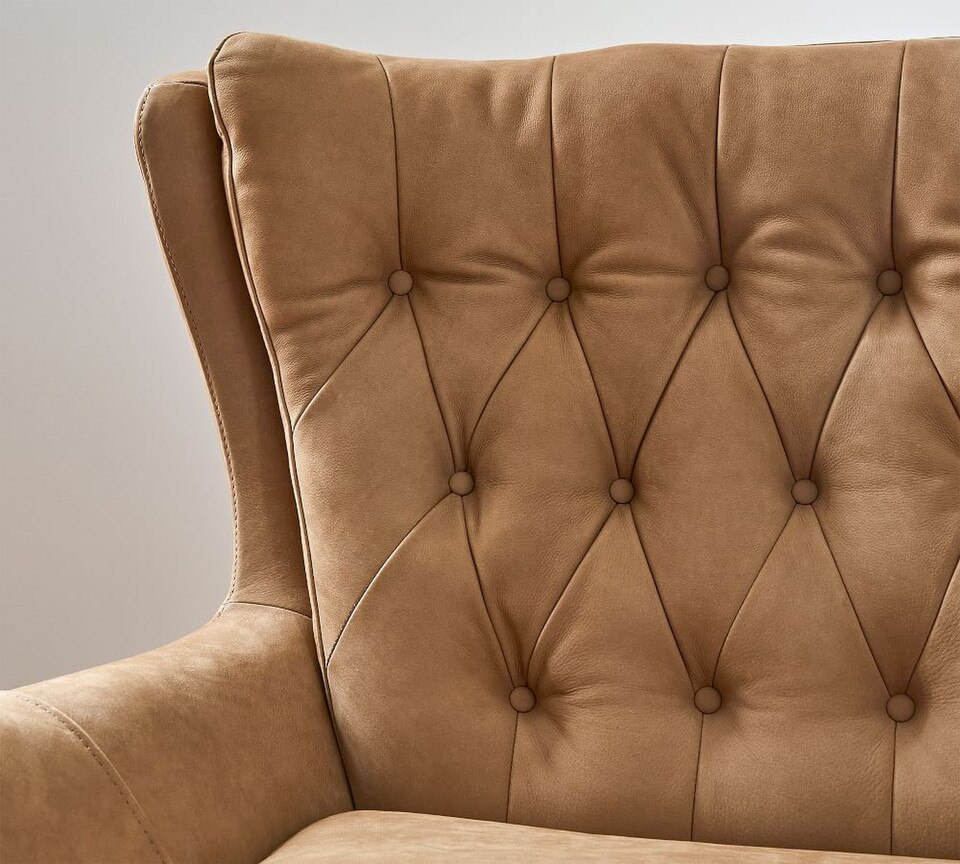 Wells Tufted Leather Swivel Chair