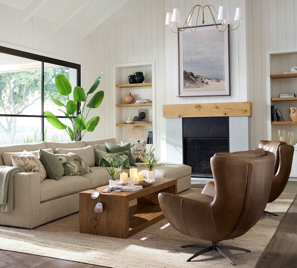 Wells Tufted Leather Swivel Chair