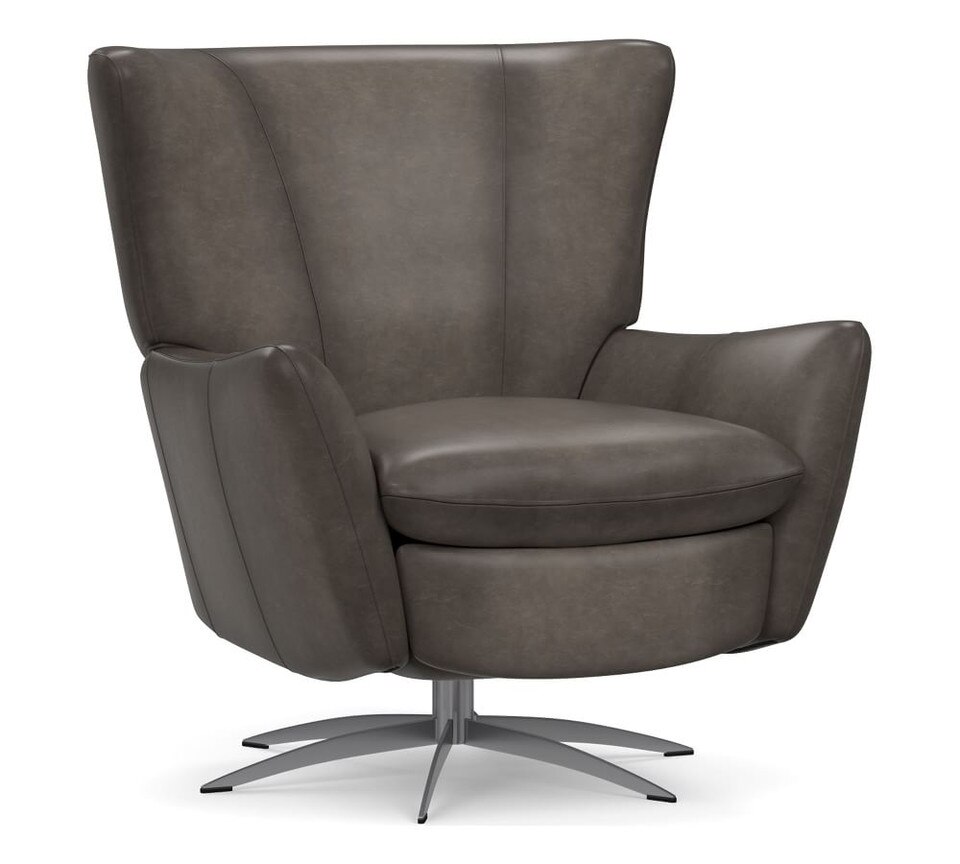 Wells Leather Swivel Recliner