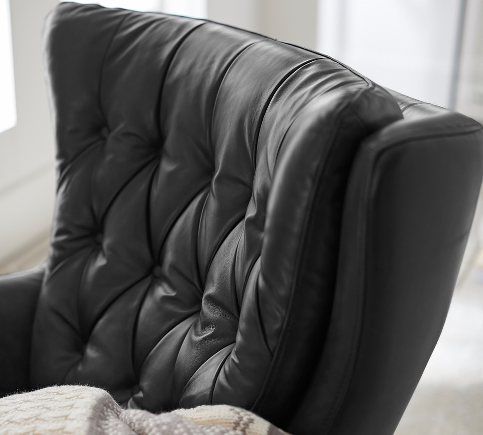 Wells Leather Swivel Armchair - Burnished Wolf Grey