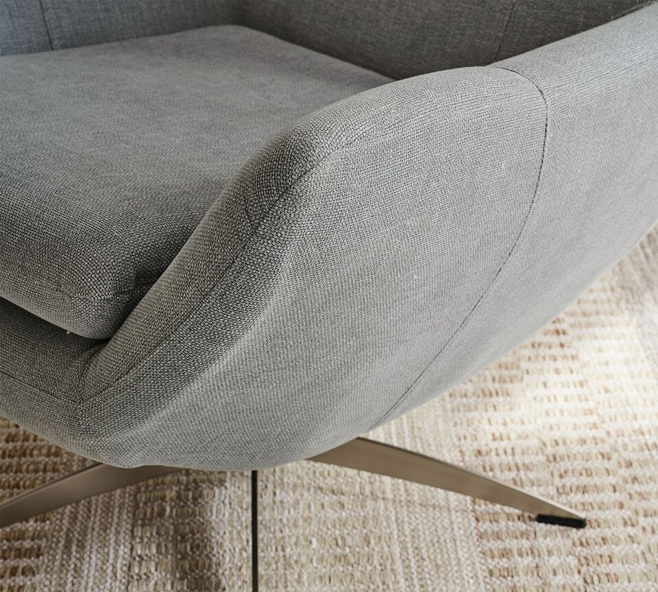 Wells Upholstered Tight-Back Swivel Armchair