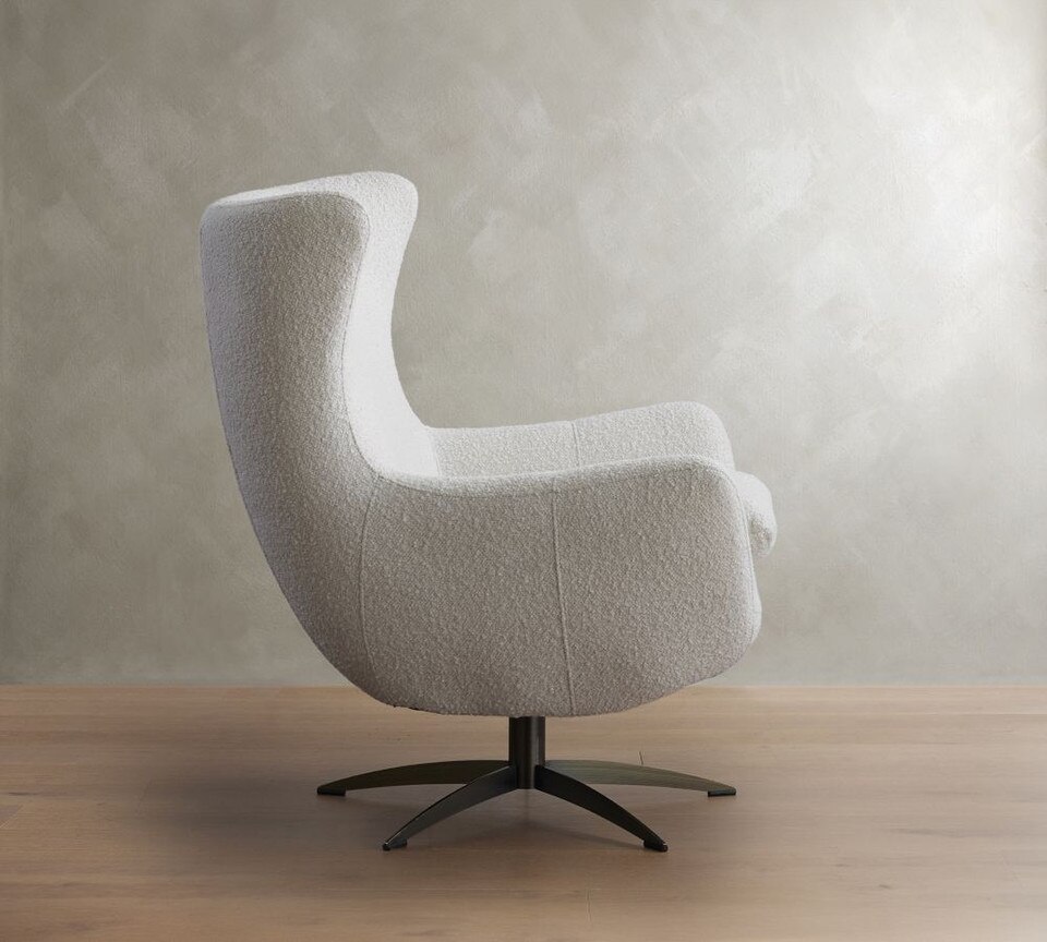Wells Upholstered Tight-Back Swivel Armchair