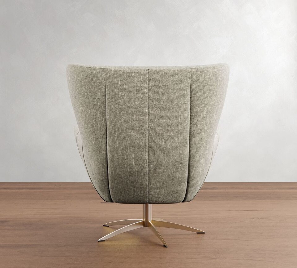 Wells Upholstered Tight-Back Swivel Armchair