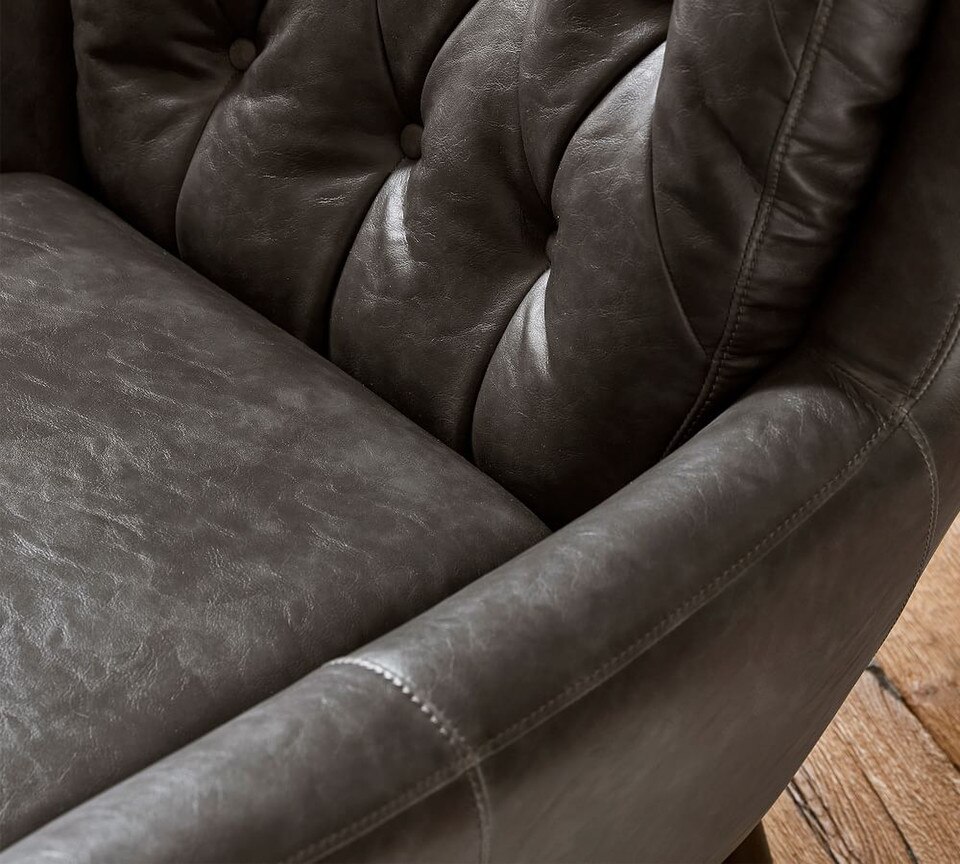 Wells Tufted Leather Armchair