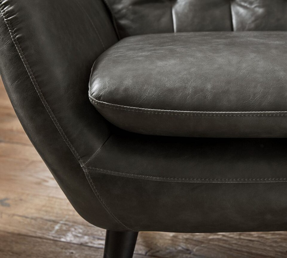 Wells Tufted Leather Armchair