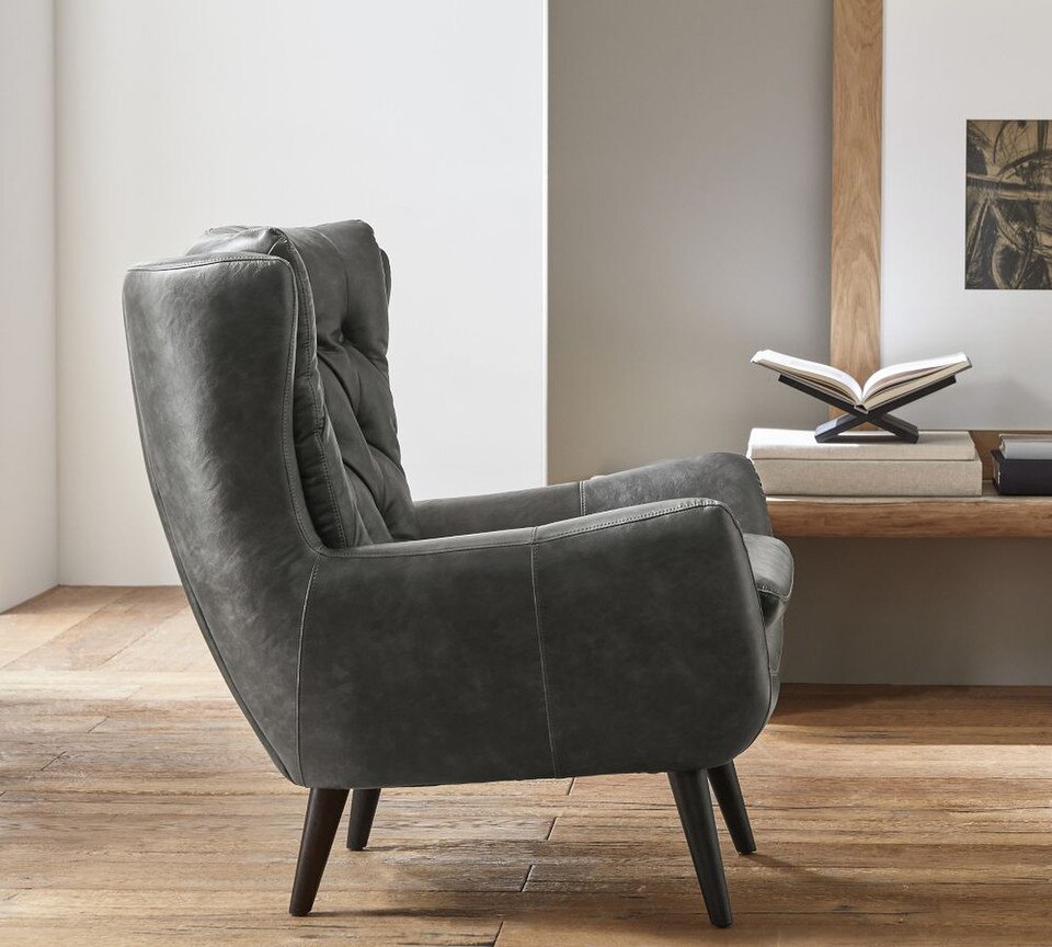 Wells Tufted Leather Armchair