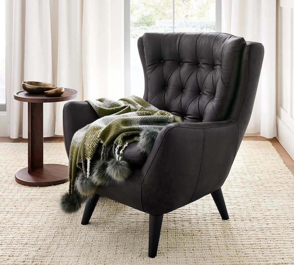 Wells Tufted Leather Armchair