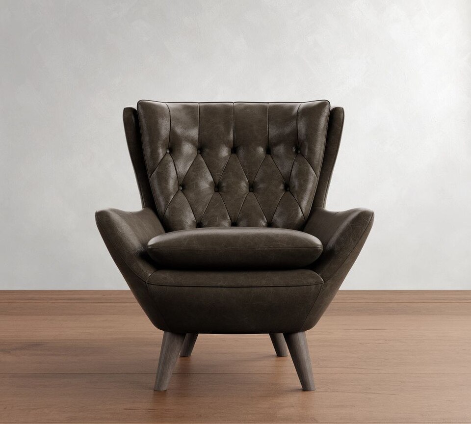Wells Tufted Leather Armchair