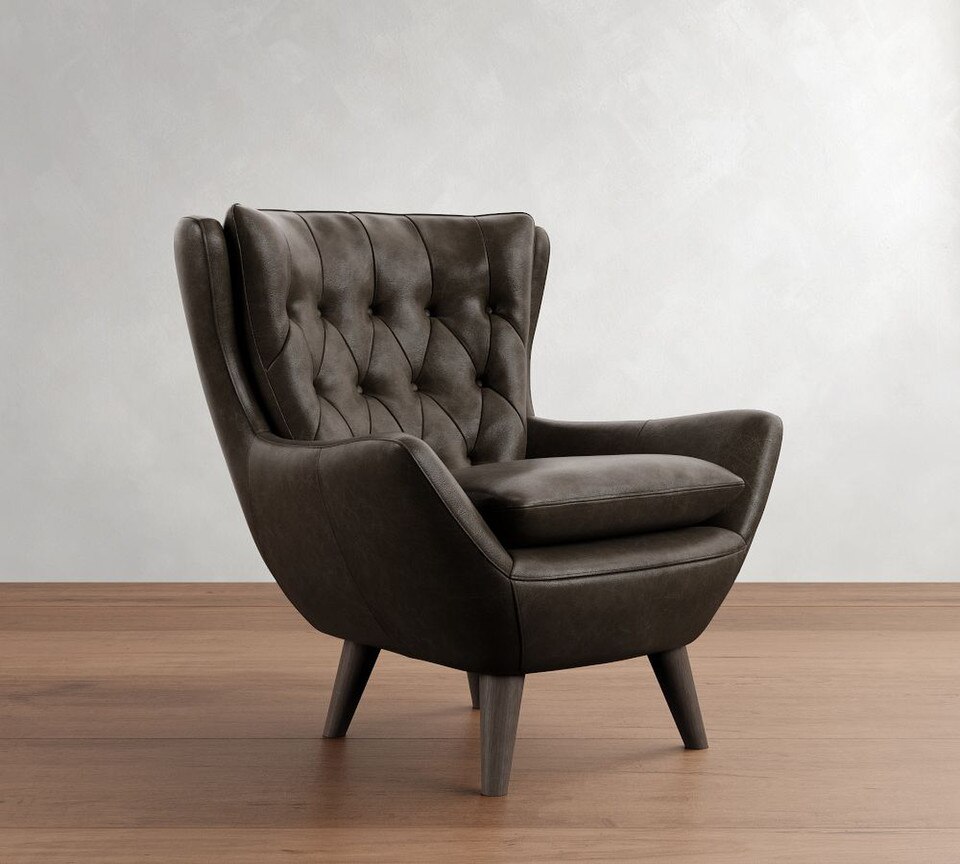 Wells Tufted Leather Armchair