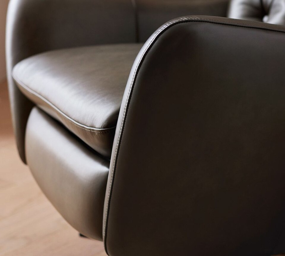 Wells Tufted Leather Swivel Recliner