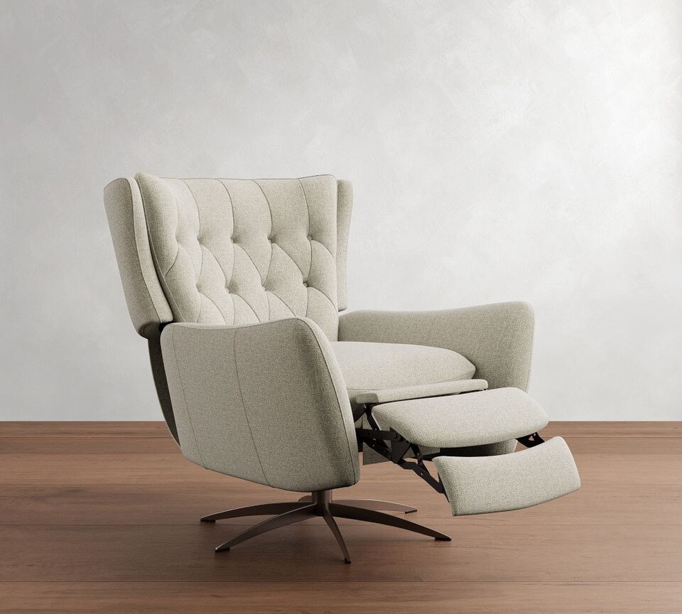 Wells Upholstered Tufted Swivel Recliner
