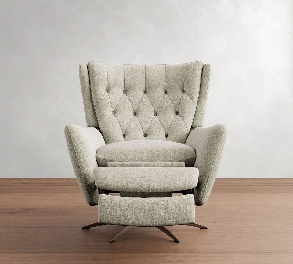 Wells Upholstered Tufted Swivel Recliner