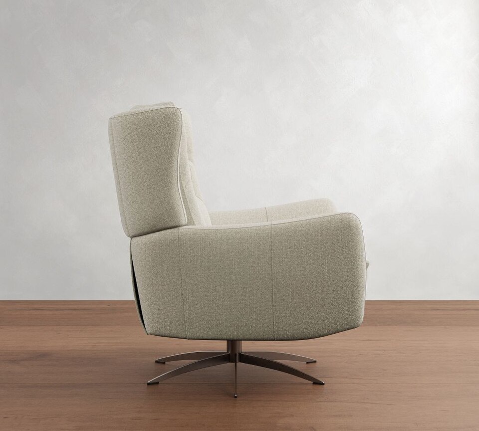 Wells Upholstered Tufted Swivel Recliner