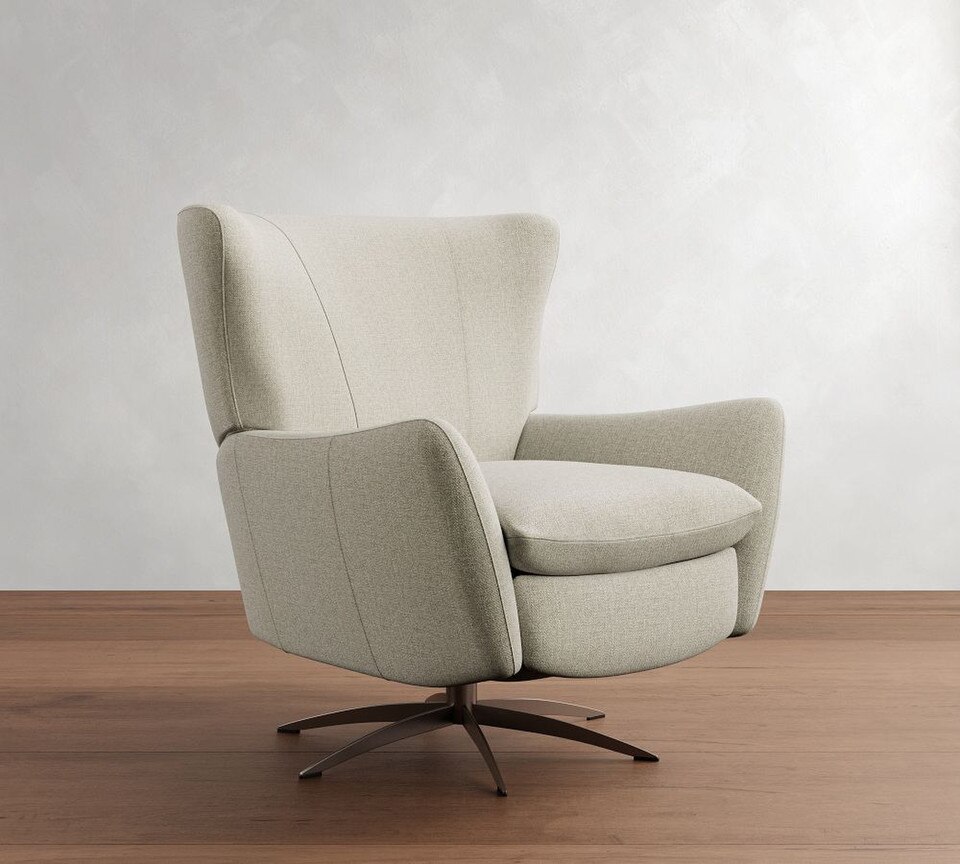 Wells Upholstered Tight-Back Swivel Recliner