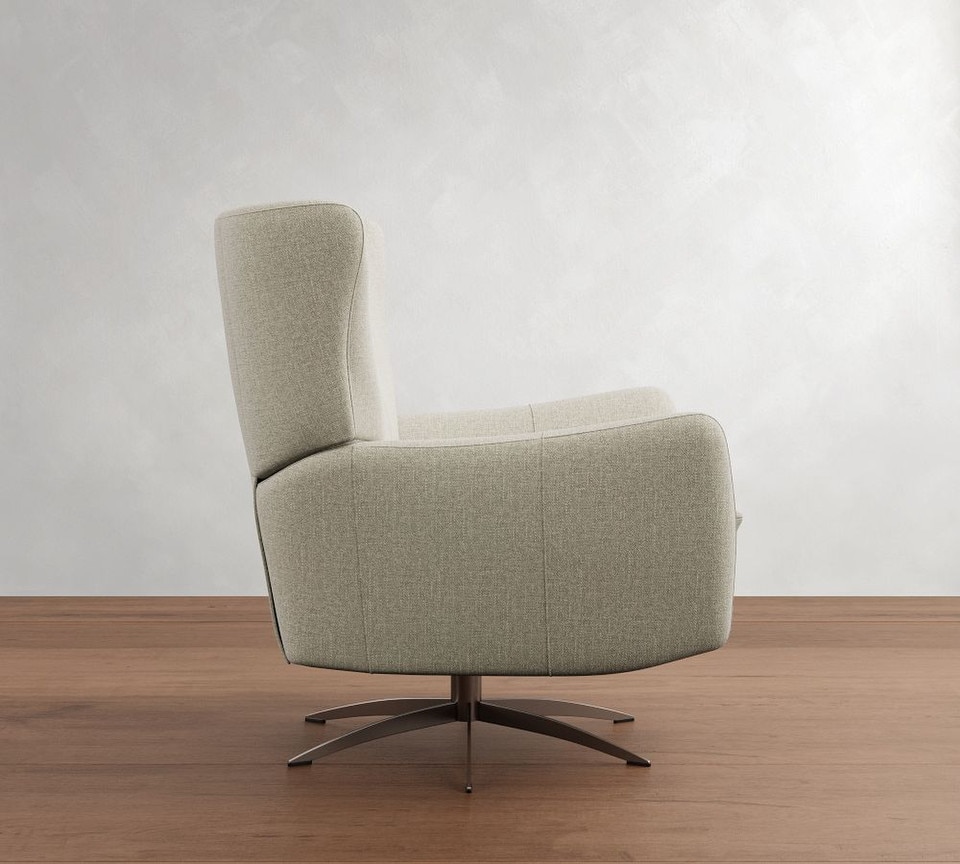 Wells Upholstered Tight-Back Swivel Recliner